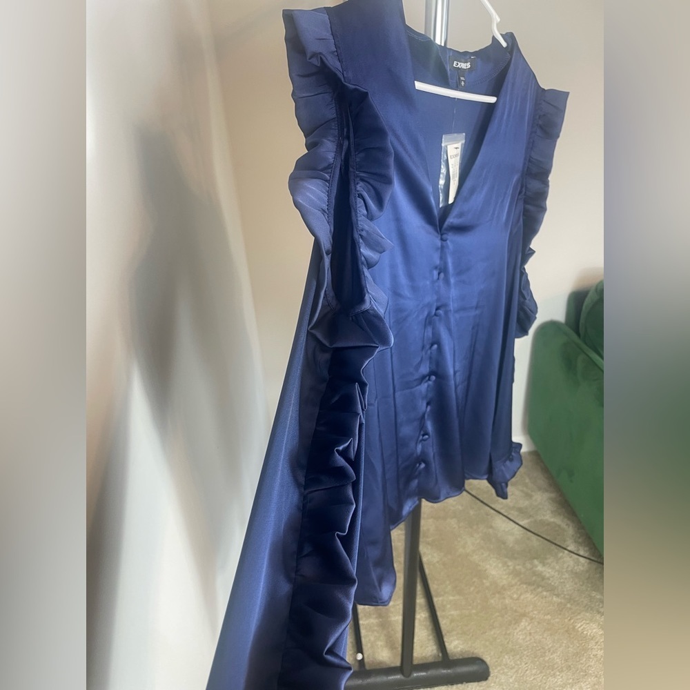 Express Navy Blouse - Picture 3 of 6